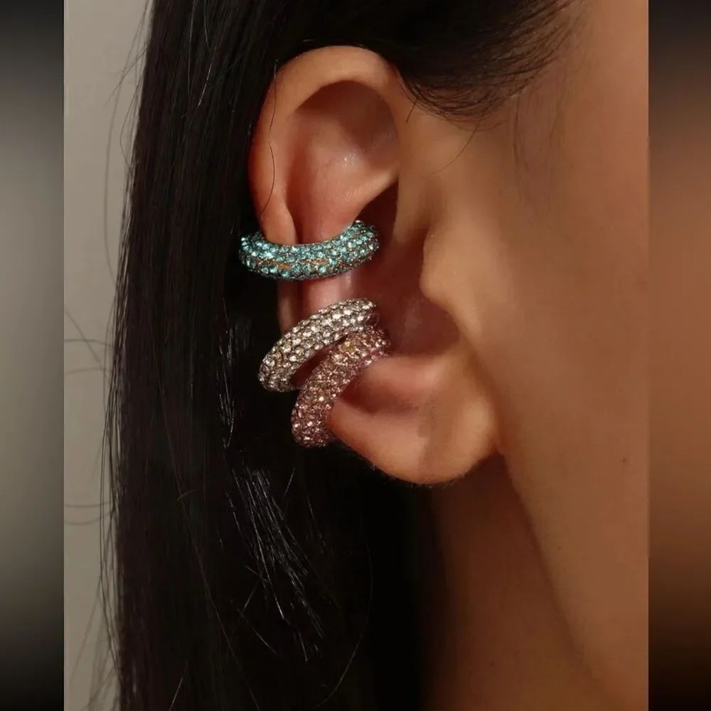 rhinestone cuff earrings A573